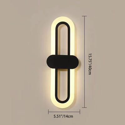Moderne minimalistische ovale Aluminium-Acryl-LED-Wandleuchte für das Schlafzimmer 