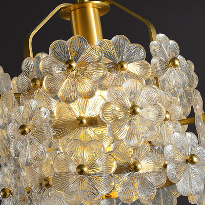Modern Luxury Romantic Flower Round Cylinder Copper Crystal 1-Light Wall Sconce Lamp For Bedroom