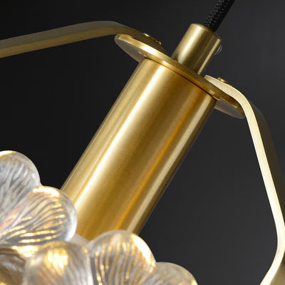 Modern Luxury Romantic Flower Round Cylinder Copper Crystal 1-Light Wall Sconce Lamp For Bedroom