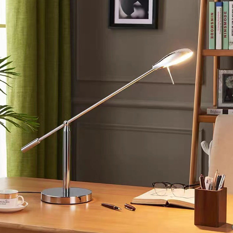 Modern Minimalist Long Oval Cylinder Iron Aluminum LED Table Lamp For Bedroom
