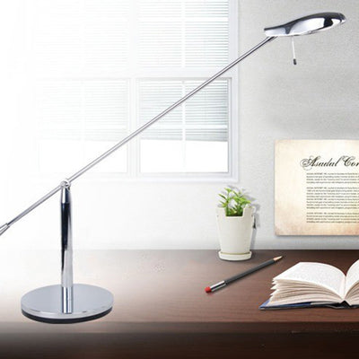 Modern Minimalist Long Oval Cylinder Iron Aluminum LED Table Lamp For Bedroom