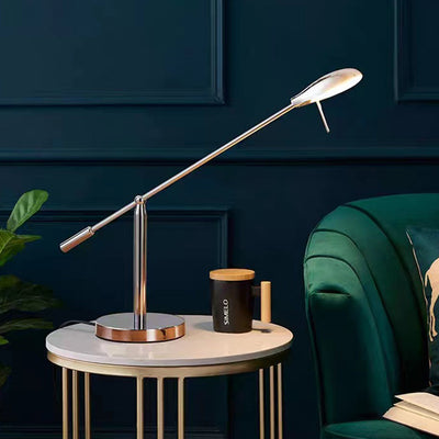 Modern Minimalist Long Oval Cylinder Iron Aluminum LED Table Lamp For Bedroom