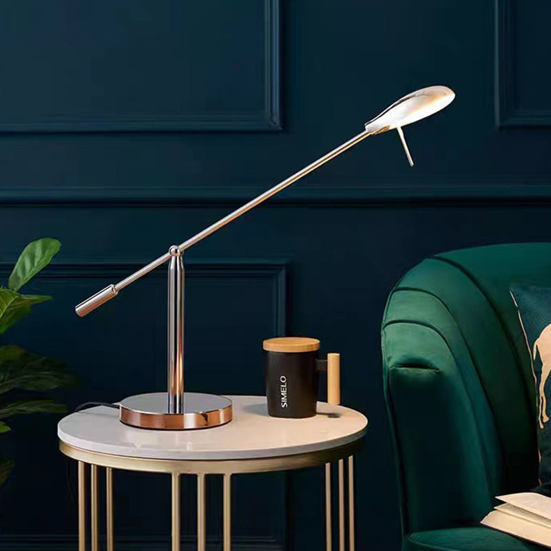 Modern Minimalist Long Oval Cylinder Iron Aluminum LED Table Lamp For Bedroom