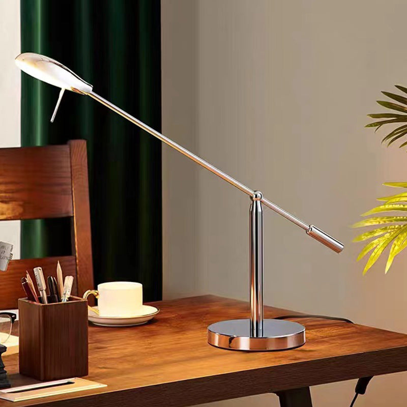 Modern Minimalist Long Oval Cylinder Iron Aluminum LED Table Lamp For Bedroom
