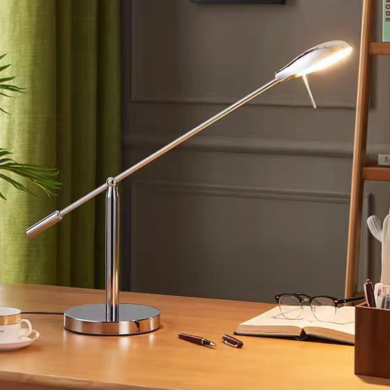 Modern Minimalist Long Oval Cylinder Iron Aluminum LED Table Lamp For Bedroom