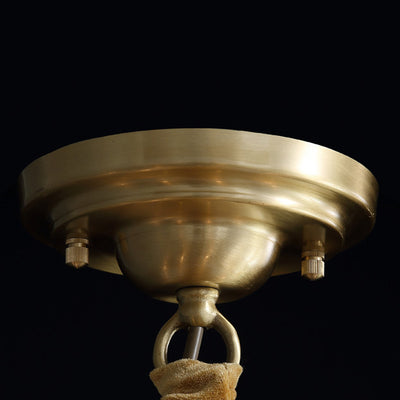 Traditional French Round Branch Copper Glass Ceramic 3/6/8/10 Light Chandelier For Living Room