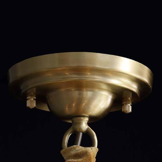 Traditional French Round Branch Copper Glass Ceramic 3/6/8/10 Light Chandelier For Living Room