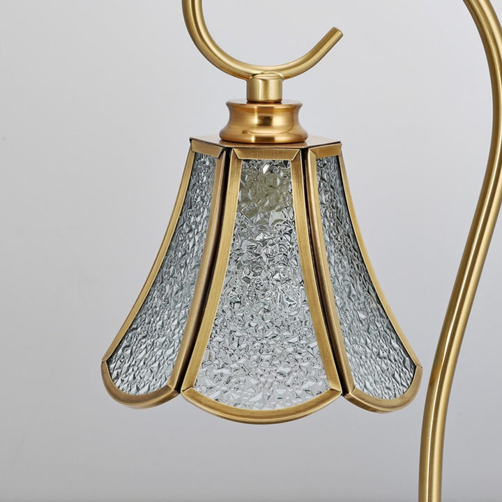 Lámpara de Mesa de Cera Derretida de 1 Luz de Vidrio de Cono de Encaje Levantable de Hierro Rústico Tradicional para Dormitorio 