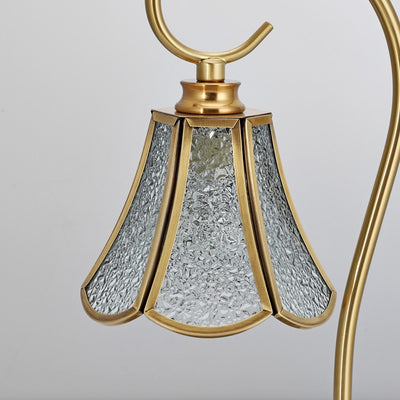 Lampe de table en verre de fer à cône en dentelle rustique traditionnelle à une lumière avec cire fondante pour chambre 