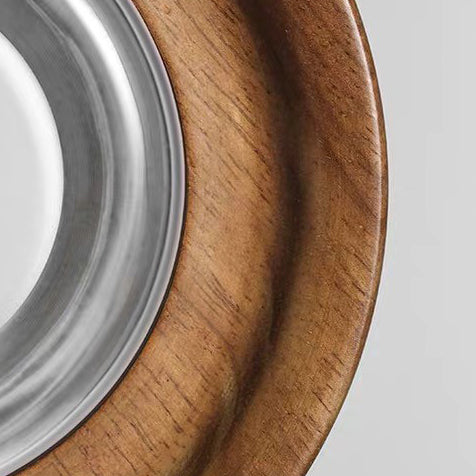 Traditional Japanese Round Semi-circle Iron Wood Glass LED Pendant Light For Dining Room