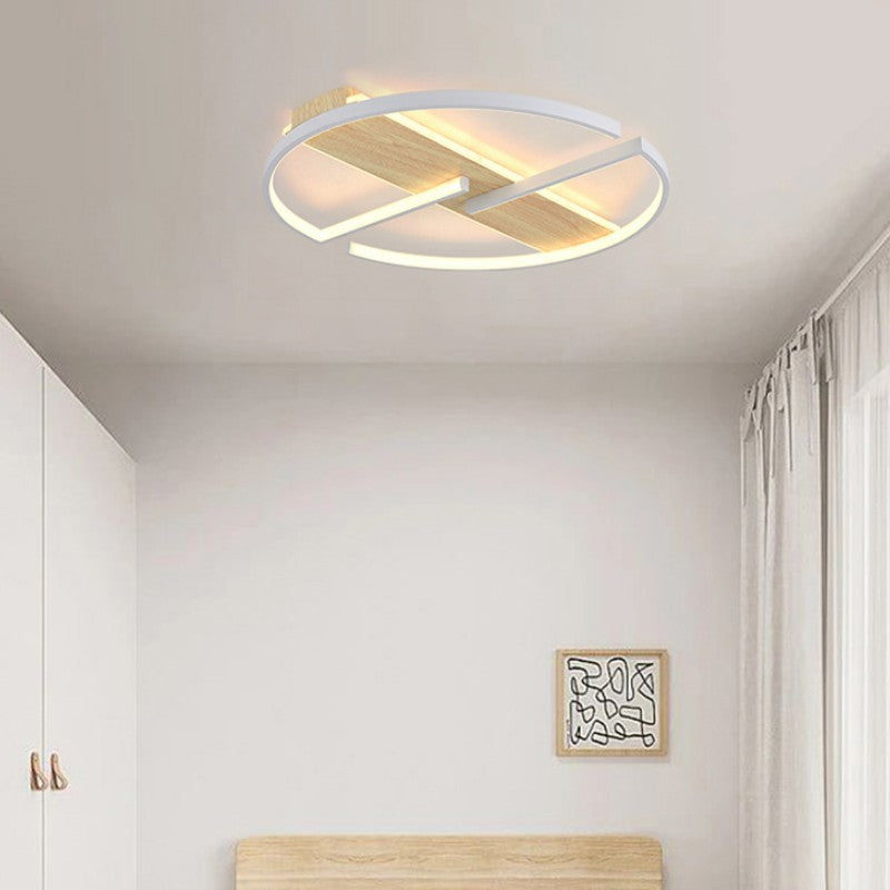 Modern Minimalist Round Rectangle Top Hardware Aluminum LED Flush Mount Ceiling Light For Bedroom