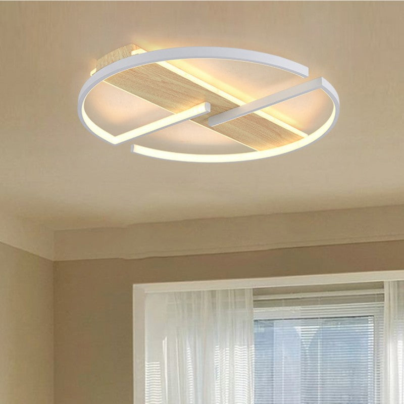 Modern Minimalist Round Rectangle Top Hardware Aluminum LED Flush Mount Ceiling Light For Bedroom