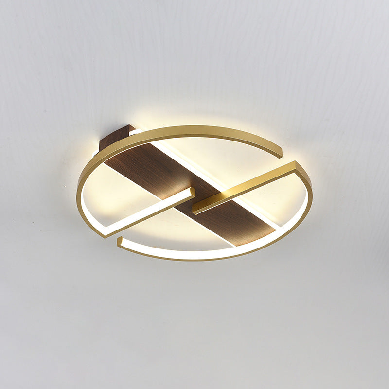 Modern Minimalist Round Rectangle Top Hardware Aluminum LED Flush Mount Ceiling Light For Bedroom