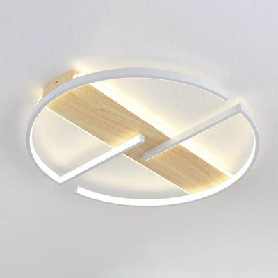 Modern Minimalist Round Rectangle Top Hardware Aluminum LED Flush Mount Ceiling Light For Bedroom
