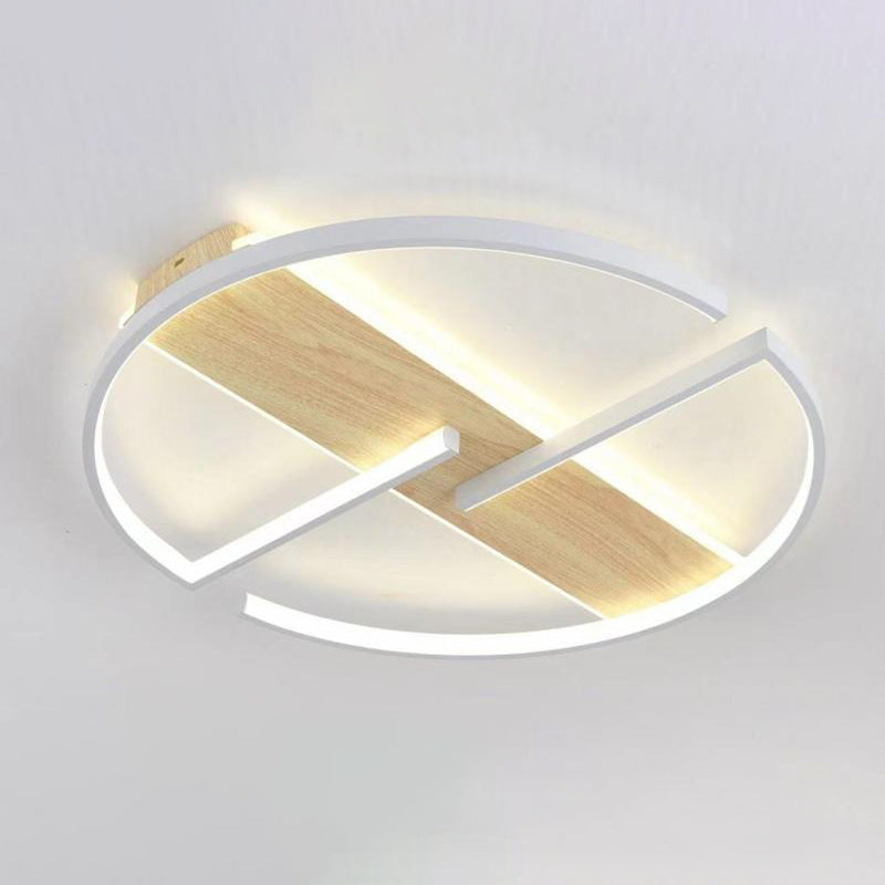 Modern Minimalist Round Rectangle Top Hardware Aluminum LED Flush Mount Ceiling Light For Bedroom