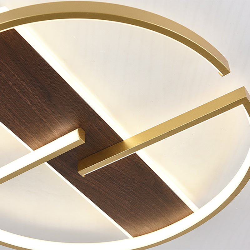 Modern Minimalist Round Rectangle Top Hardware Aluminum LED Flush Mount Ceiling Light For Bedroom