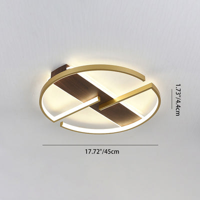 Modern Minimalist Round Rectangle Top Hardware Aluminum LED Flush Mount Ceiling Light For Bedroom
