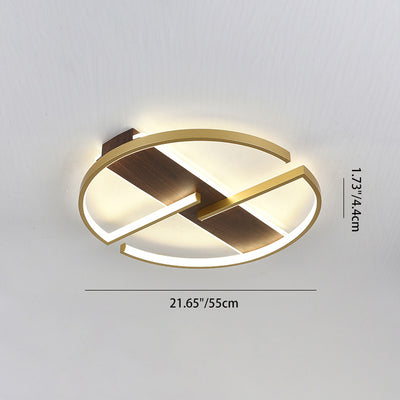 Modern Minimalist Round Rectangle Top Hardware Aluminum LED Flush Mount Ceiling Light For Bedroom