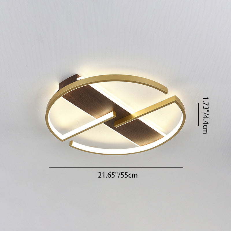 Modern Minimalist Round Rectangle Top Hardware Aluminum LED Flush Mount Ceiling Light For Bedroom