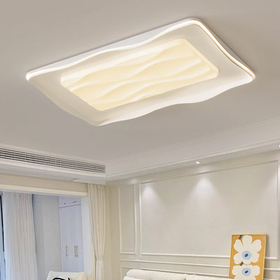 Moderna Minimalista Crema Rectángulo Cuadrado PVC Hardware LED Luz de Techo Empotrada Para Dormitorio 