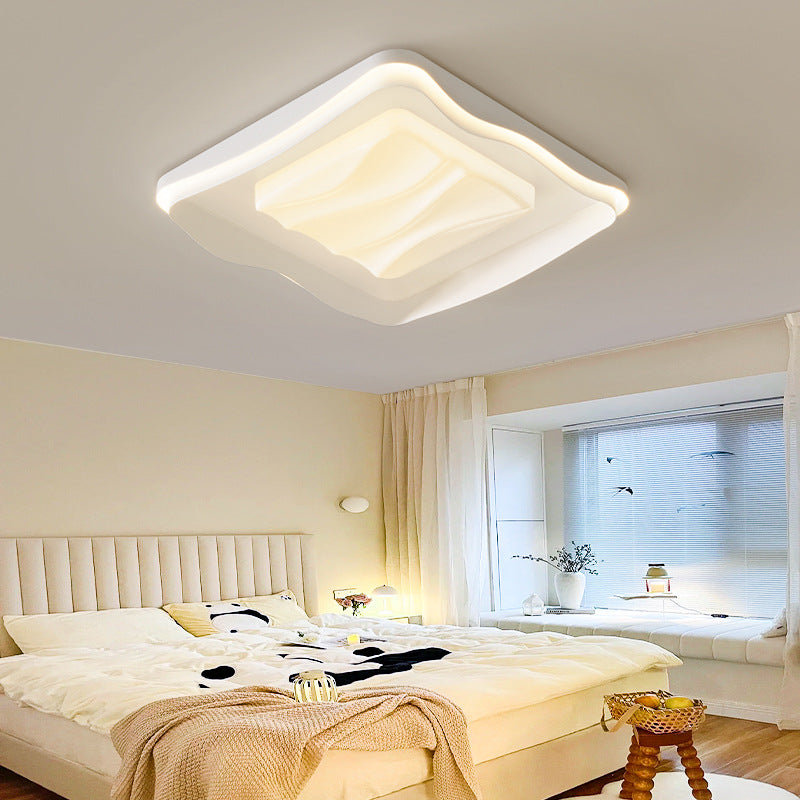Moderna Minimalista Crema Rectángulo Cuadrado PVC Hardware LED Luz de Techo Empotrada Para Dormitorio 