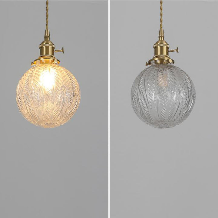 Contemporain Créatif Rond Orbe Diamant Cône Cuivre Verre Suspension 1-Lumière Pour Chambre 