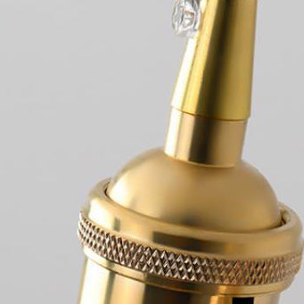 Contemporain Créatif Rond Orbe Diamant Cône Cuivre Verre Suspension 1-Lumière Pour Chambre 