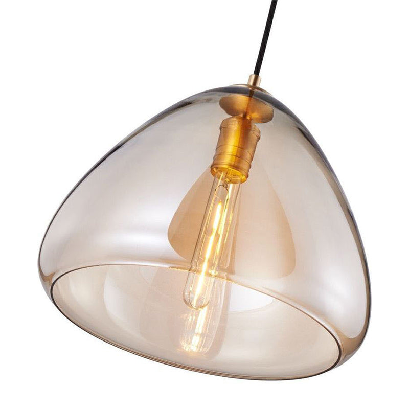 Contemporary Scandinavian Cone Metal Glass 1-Light Pendant Light For Dining Room