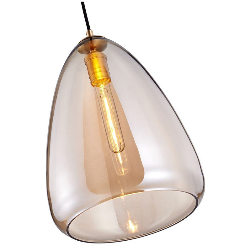 Contemporary Scandinavian Cone Metal Glass 1-Light Pendant Light For Dining Room