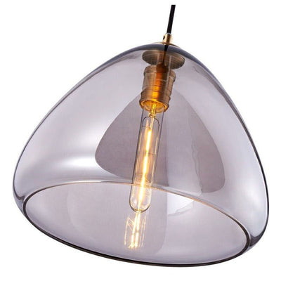 Contemporary Scandinavian Cone Metal Glass 1-Light Pendant Light For Dining Room