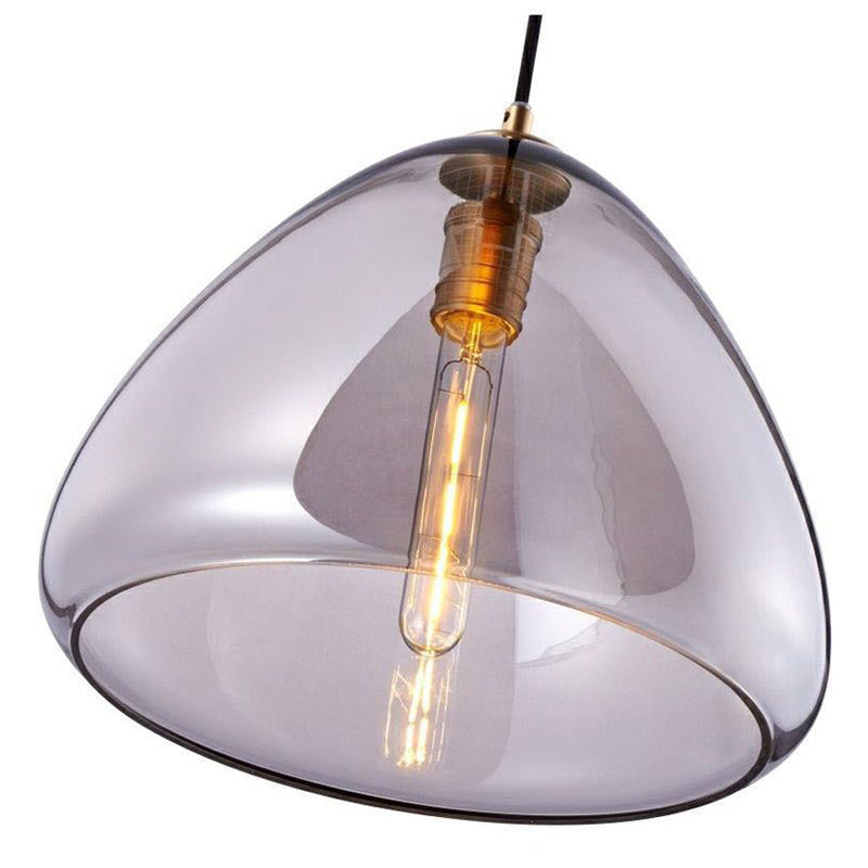 Contemporary Scandinavian Cone Metal Glass 1-Light Pendant Light For Dining Room