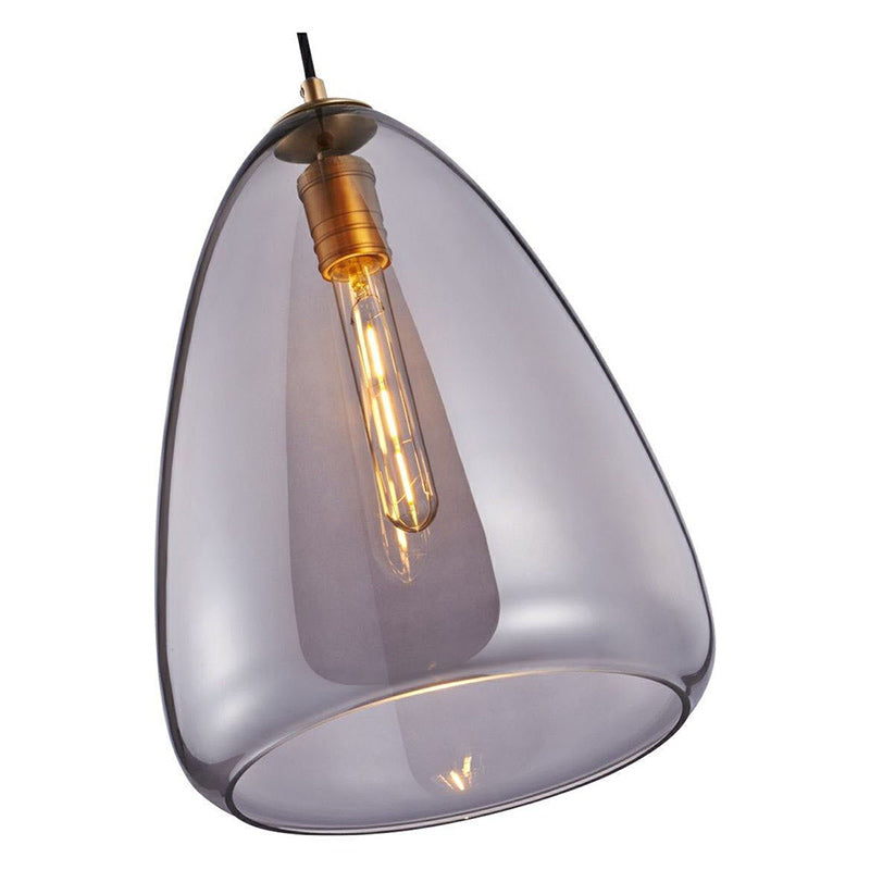 Contemporary Scandinavian Cone Metal Glass 1-Light Pendant Light For Dining Room