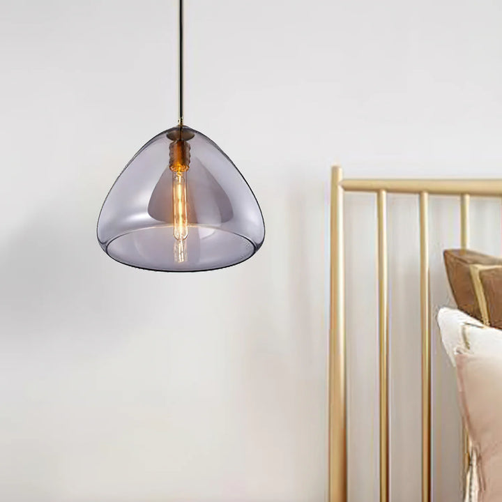Zeitgenössische skandinavische Kegel-Metall-Glas-Pendelleuchte mit 1 Licht für das Esszimmer 
