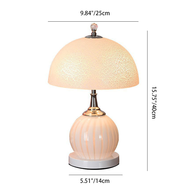 Lampe de table moderne minimaliste ronde en demi-cercle en fer et verre à 2 lumières pour chambre 