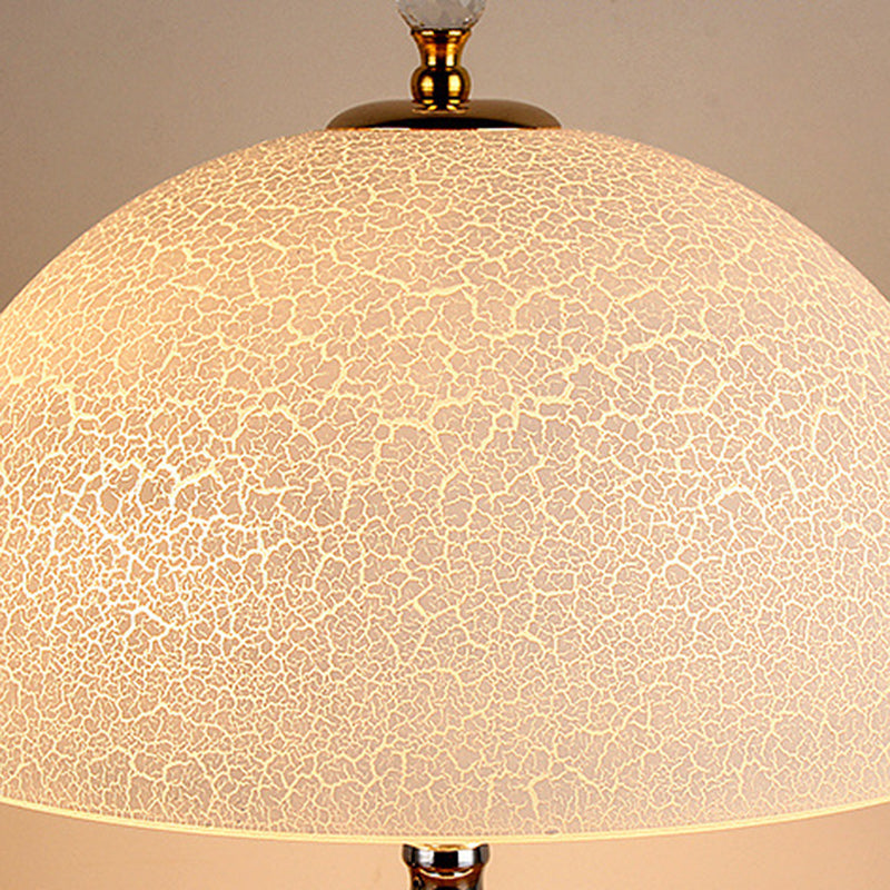 Lampe de table moderne minimaliste ronde en demi-cercle en fer et verre à 2 lumières pour chambre 