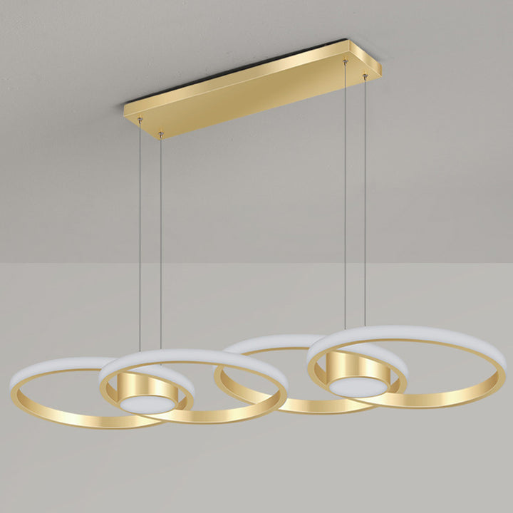Contemporary Scandinavian Round Circle Aluminum LED Island Light Chandelier For Dining Room