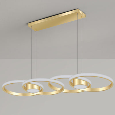 Contemporary Scandinavian Round Circle Aluminum LED Island Light Chandelier For Dining Room