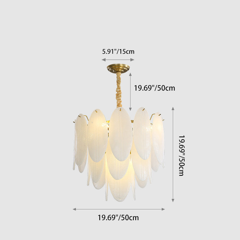 Contemporary Nordic Shell Oval Round Iron Glass 7/11/16 Light Chandelier For Living Room