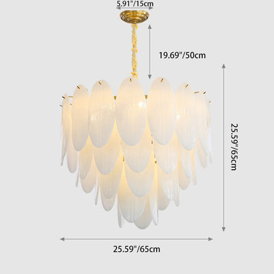 Contemporary Nordic Shell Oval Round Iron Glass 7/11/16 Light Chandelier For Living Room