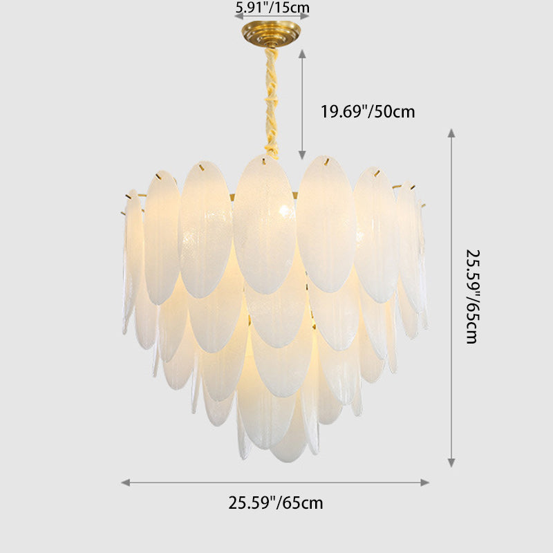 Contemporary Nordic Shell Oval Round Iron Glass 7/11/16 Light Chandelier For Living Room