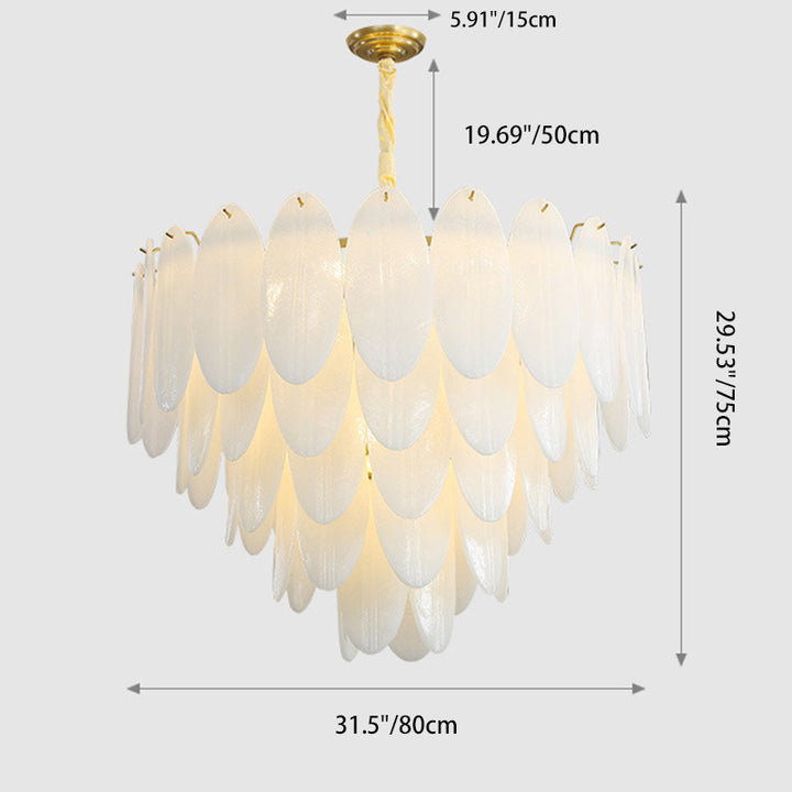 Contemporary Nordic Shell Oval Round Iron Glass 7/11/16 Light Chandelier For Living Room