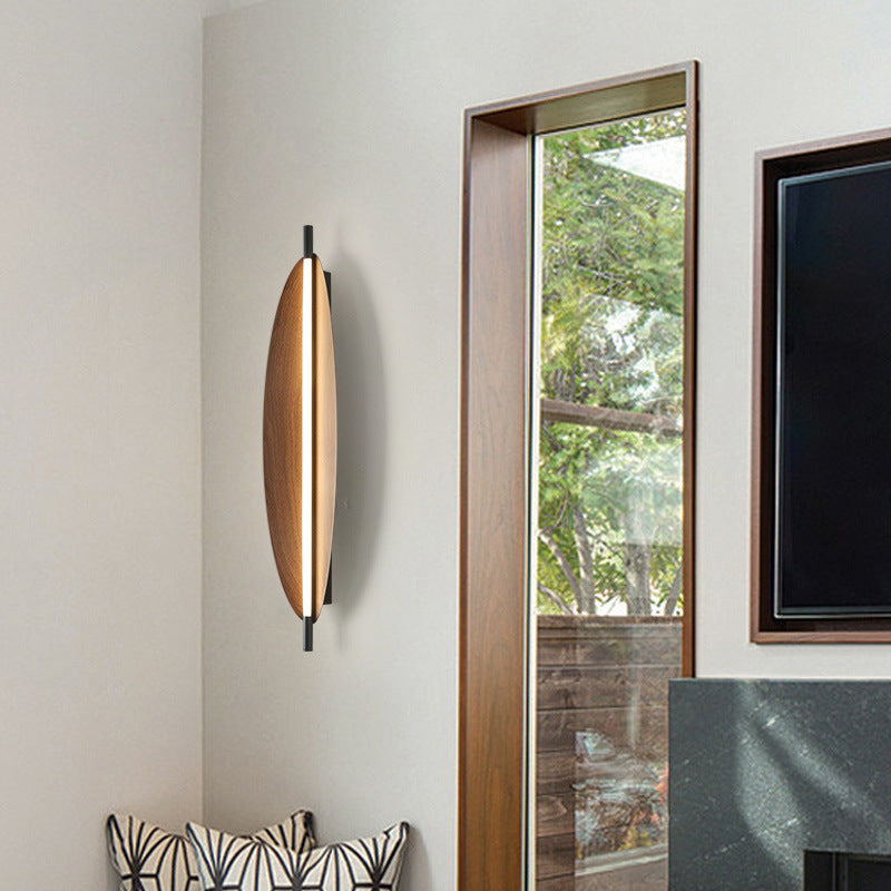 Moderne Mid-Century ovale PC Eisen LED-Wandleuchte für das Wohnzimmer 