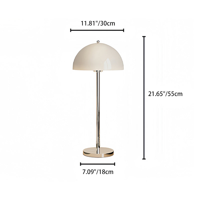 Modern Minimalist Bud Mushroom Round Semicircle Iron Acrylic 1-Light Table Lamp For Bedroom