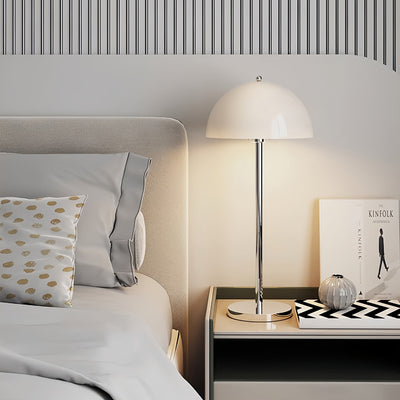 Modern Minimalist Bud Mushroom Round Semicircle Iron Acrylic 1-Light Table Lamp For Bedroom