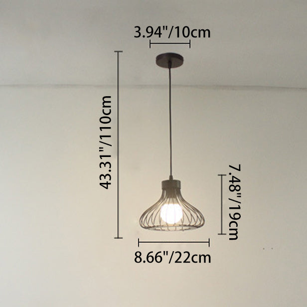 Lustre Contemporain Industriel en Cône Rond en Fer 1/3 Lumière pour Salle à Manger 