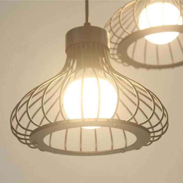 Lustre Contemporain Industriel en Cône Rond en Fer 1/3 Lumière pour Salle à Manger 