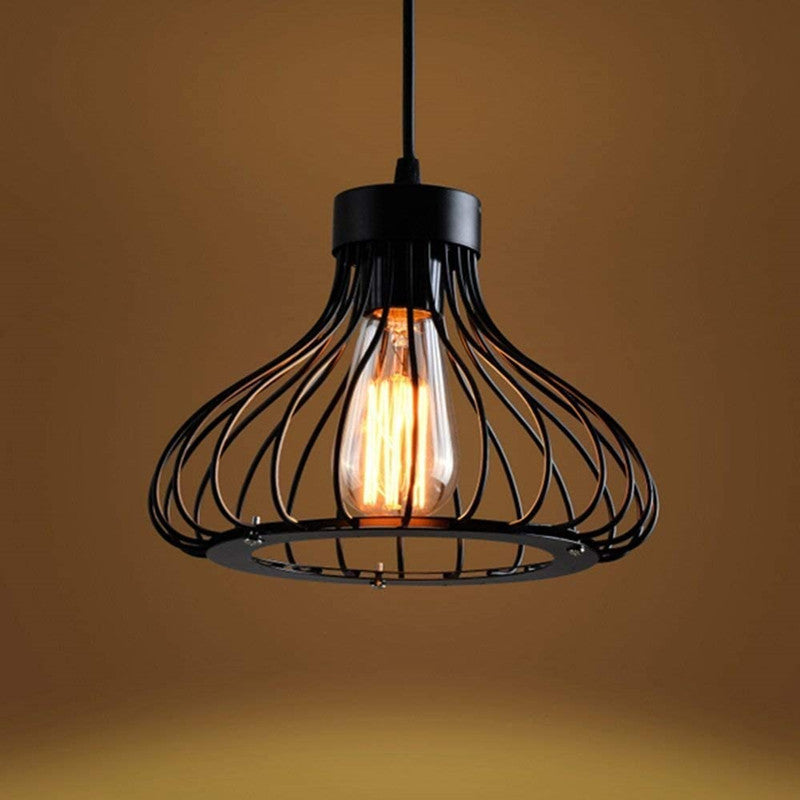 Lustre Contemporain Industriel en Cône Rond en Fer 1/3 Lumière pour Salle à Manger 