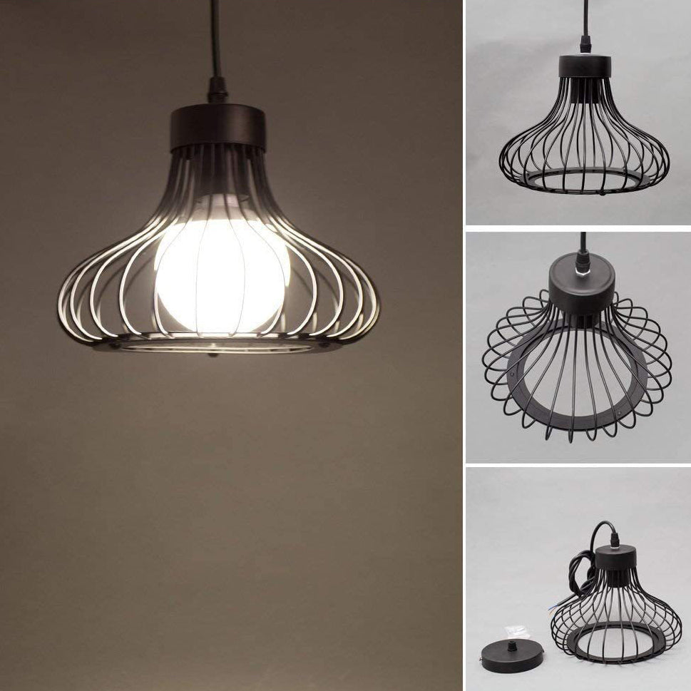 Lustre Contemporain Industriel en Cône Rond en Fer 1/3 Lumière pour Salle à Manger 