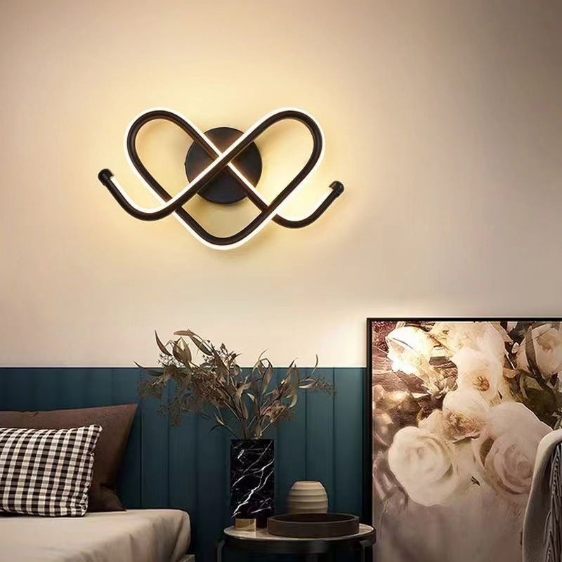 Applique murale LED en fer, aluminium et silicone créative contemporaine pour chambre 
