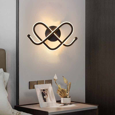 Contemporary Creative Heart Iron Aluminum Silicone LED Wall Sconce Lamp For Bedroom